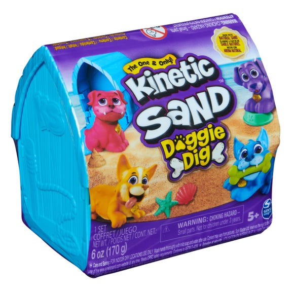 Kinetic Sand Doggie Dig, 6oz Beach Sand, Sensory Toys