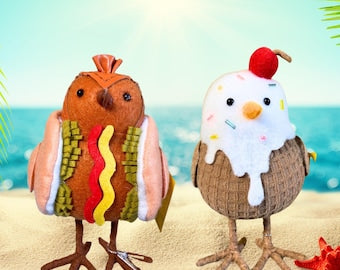 Sun Squad Felt Fire and Marshmallow Duo Summer Figurines