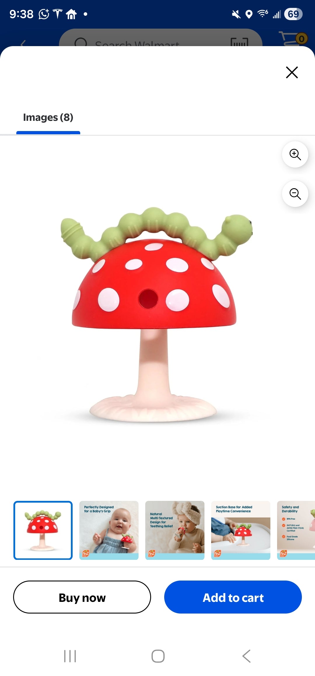 RazBaby Kids Mushroom Baby Teether
