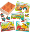 B. Toys Vehicle Puzzles - set of 4 12 piece wooden puzzles