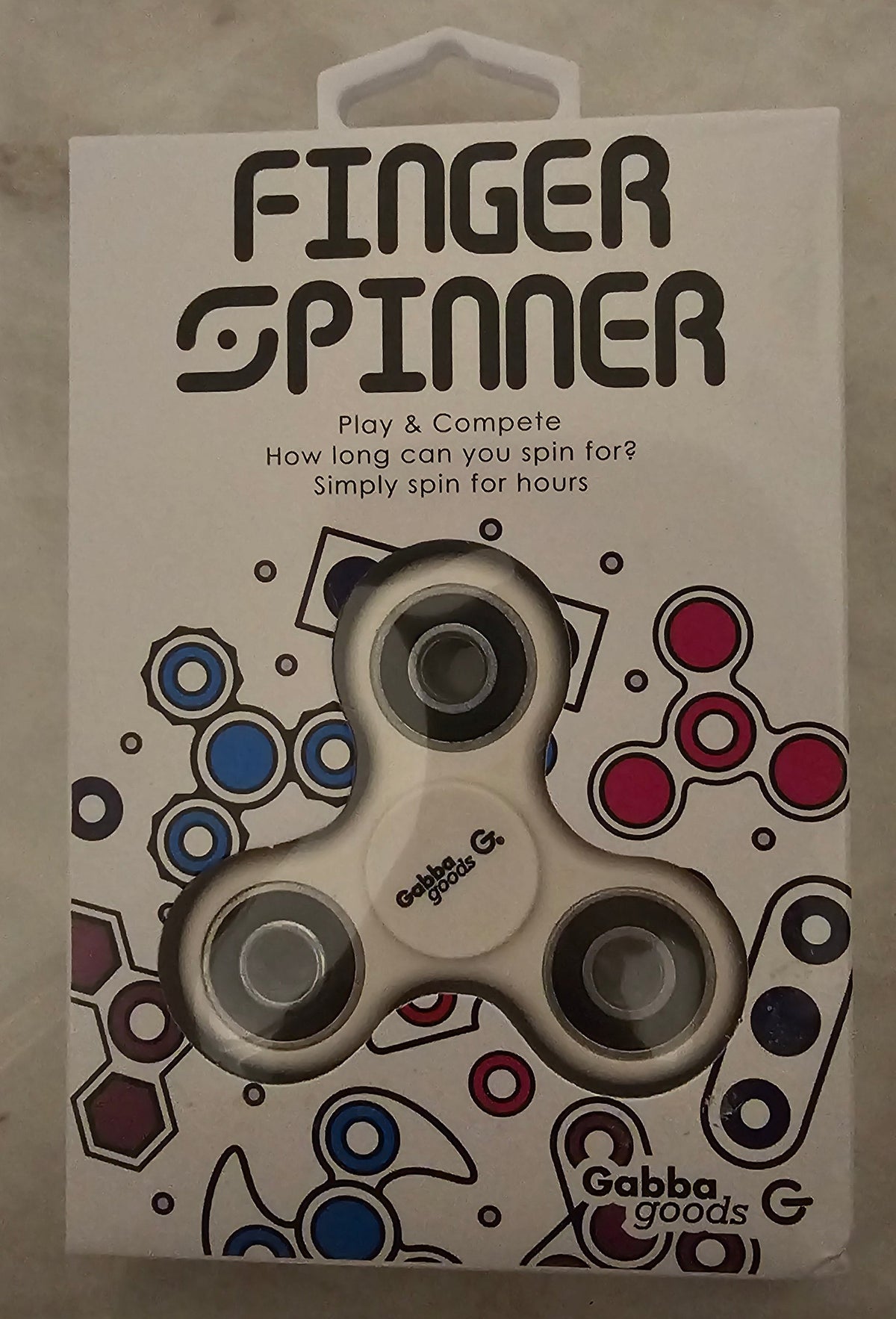Gabbagoods Finger Spinner Toy - white!