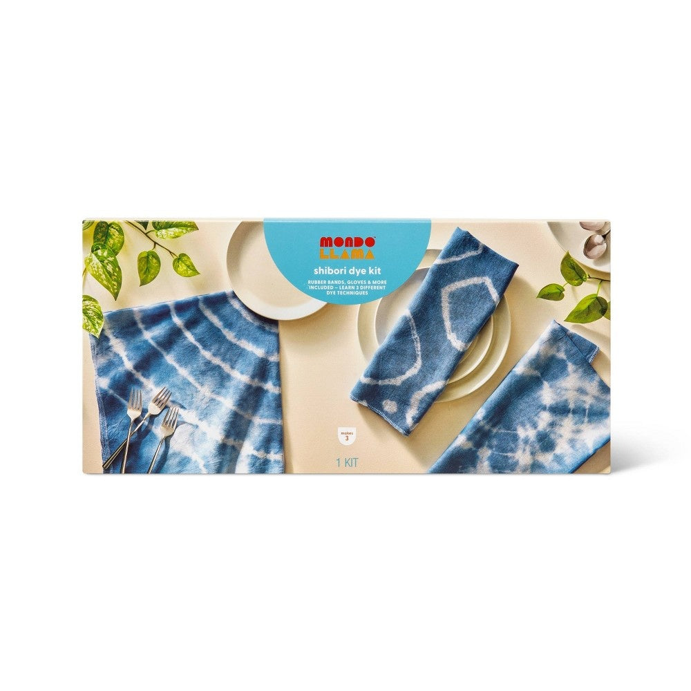 Mondo Llama Shibori Dye Dish Towel DIY Kit with Accessories - damaged box