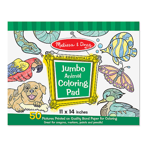 Melissa & Doug Jumbo Coloring Pad - 50 Animal Pictures