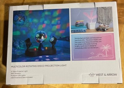 West & Arrow Rotating Disco Ball Party Projector USB Powered