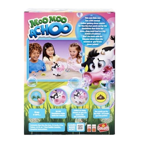 Goliath Games Moo Moo Achoo Game | Gather Clover, Sneezes Bubbles