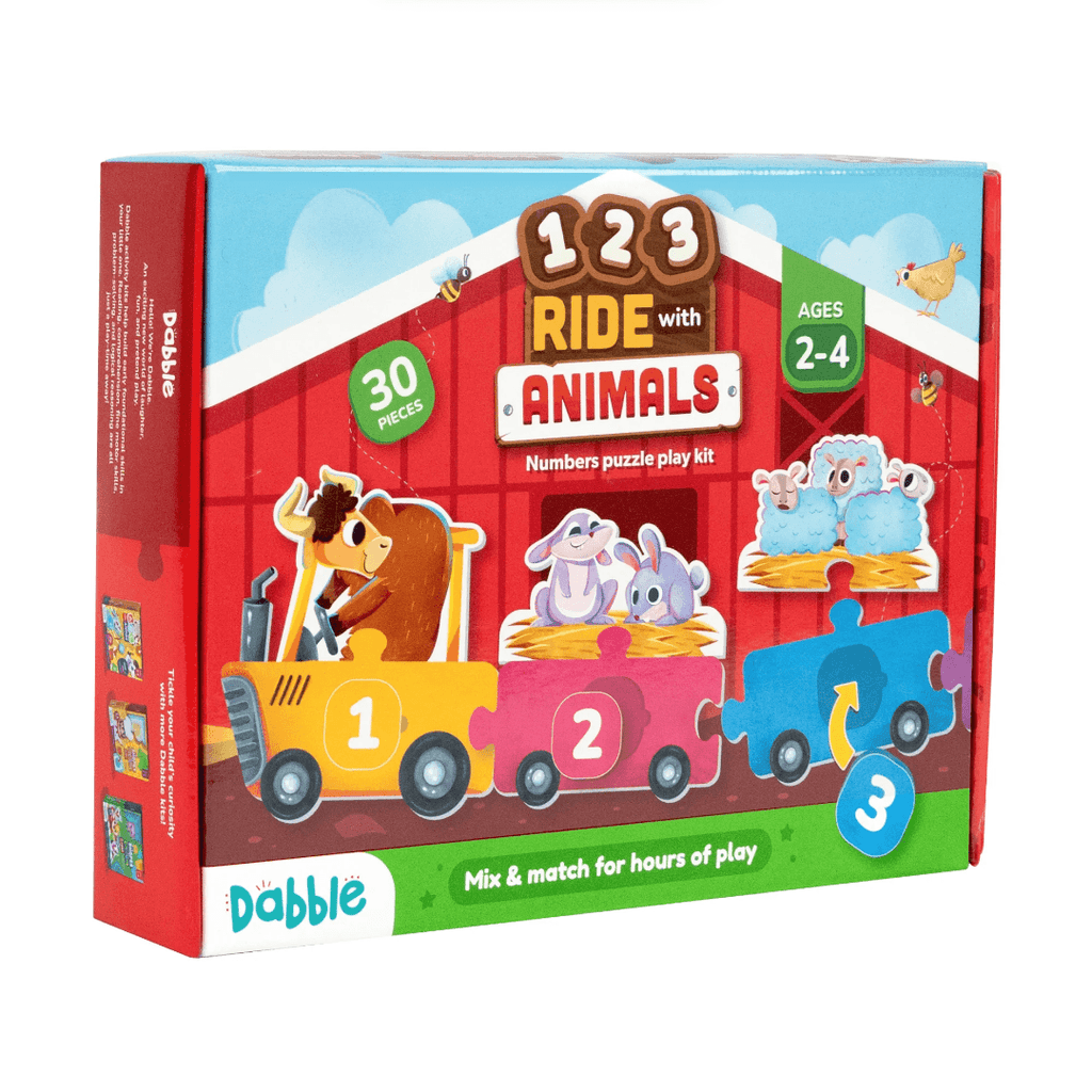 LoveDabble 123 Ride with Animals: Three-Way Puzzle Magic Count
