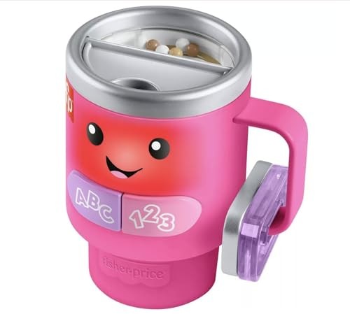 Fisher-Price Laugh & Learn Coffee Mug, Lights & Music, Pink baby gift
