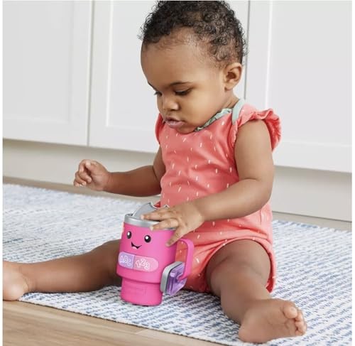Fisher-Price Laugh & Learn Coffee Mug, Lights & Music, Pink baby gift
