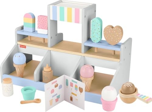 Fisher-Price Ice Cream Shop Playset, 18-Piece Wooden Toy