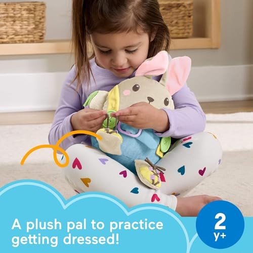 Fisher-Price Learn to Dress Bunny Plush for Toddlers