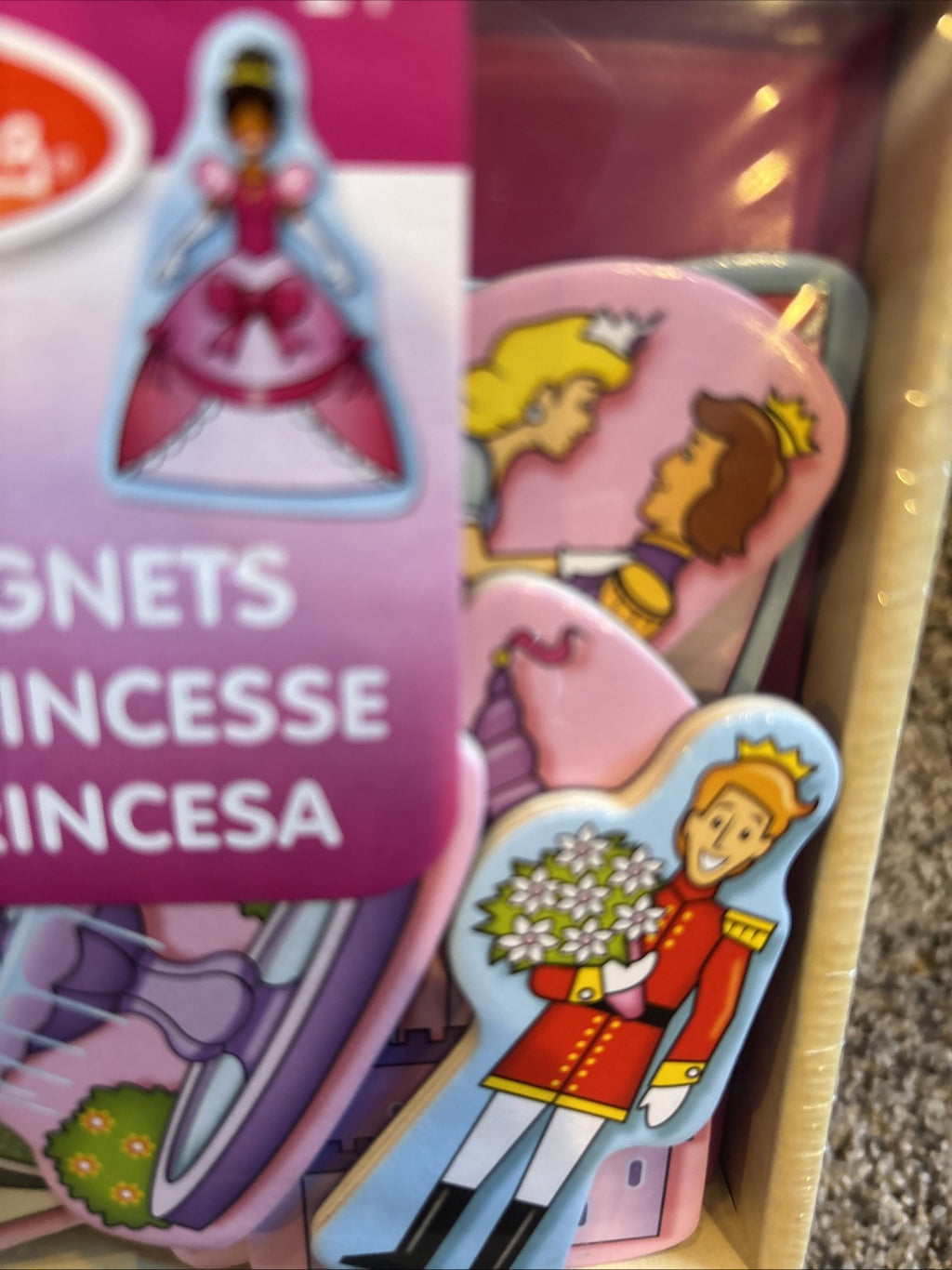 Melissa & Doug 15 Wooden Princess Magnets with Box