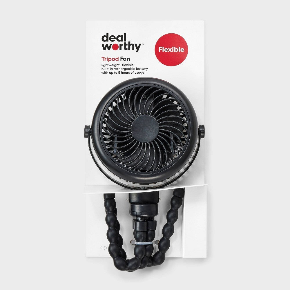 Dealworthy Flexible Stroller Fan Black