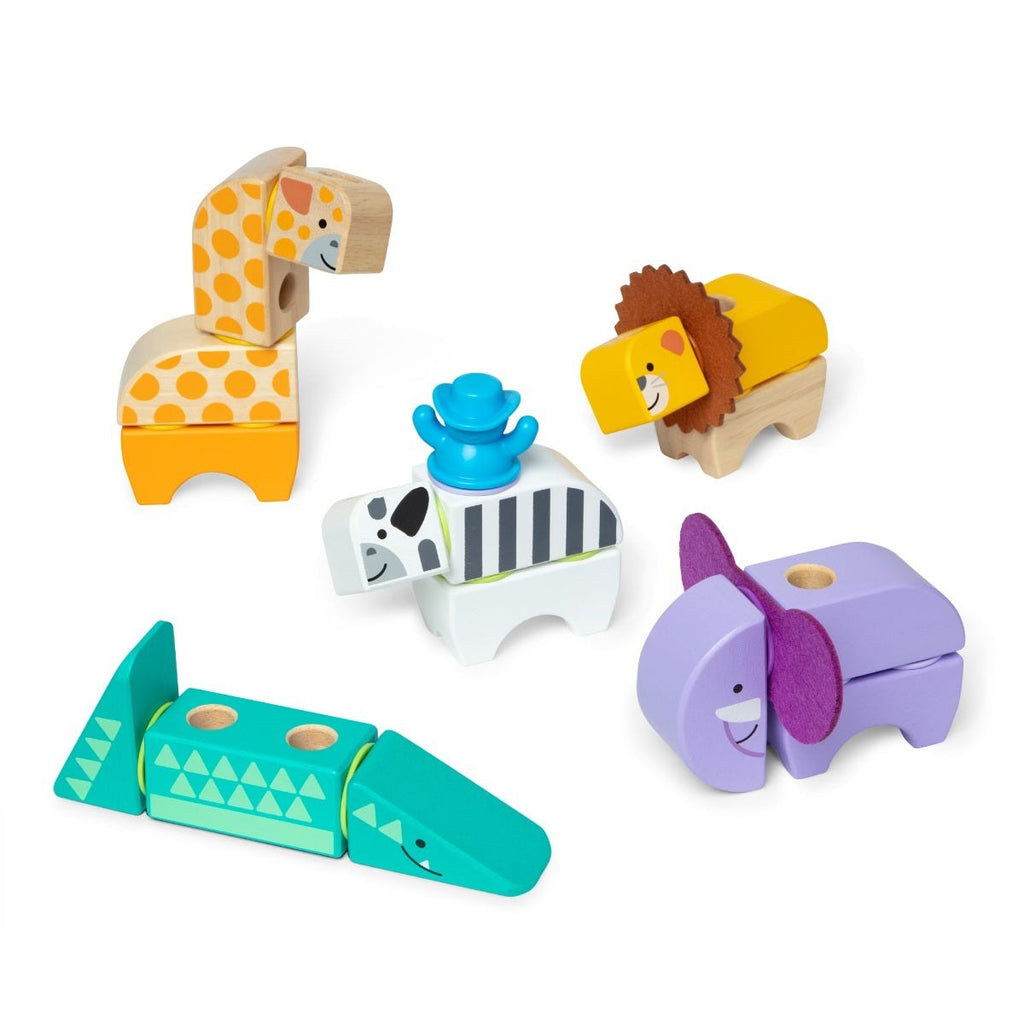 Melissa And Doug Safari Snap and Play Building Blocks Set (34 Pcs)