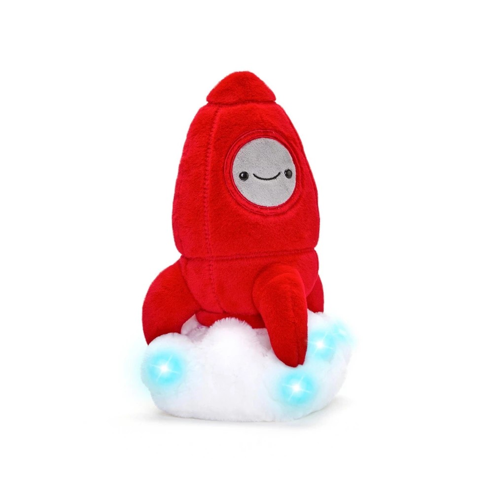 FAO Schwarz Glow Brights Space Rocket Plush 11.5”