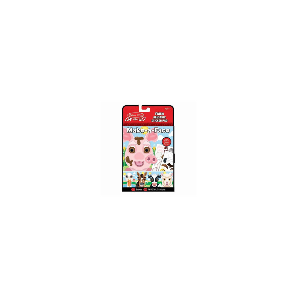 Melissa & Doug Reusable Farm Stickers, make a face activity pad