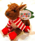 GIGGLESCAPE 7" Christmas Reindeer Plush with Scarf & Skates