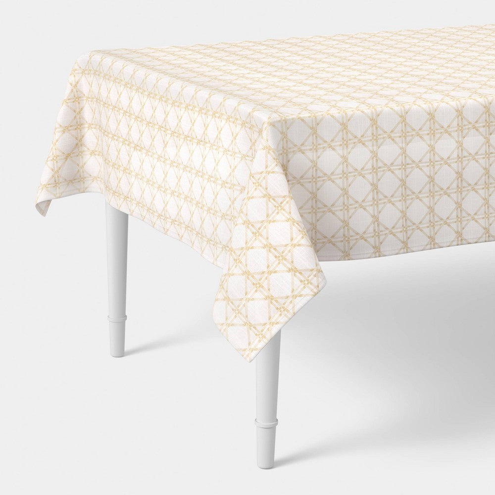 Threshold Khaki Lattice Tablecloth 84"x60" - for more accurate color, see second image