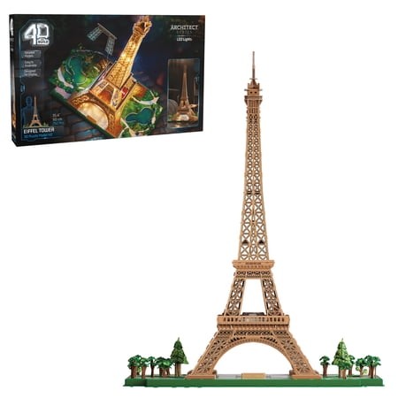 4D Build Architect Series Eiffel Tower 3D Model Kit with LED