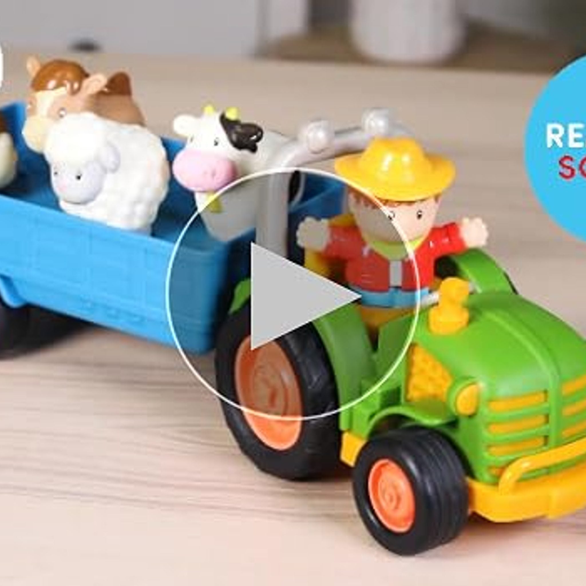 Battat Farming Fun Tractor, Lights and Sounds - includes farmer and animals!