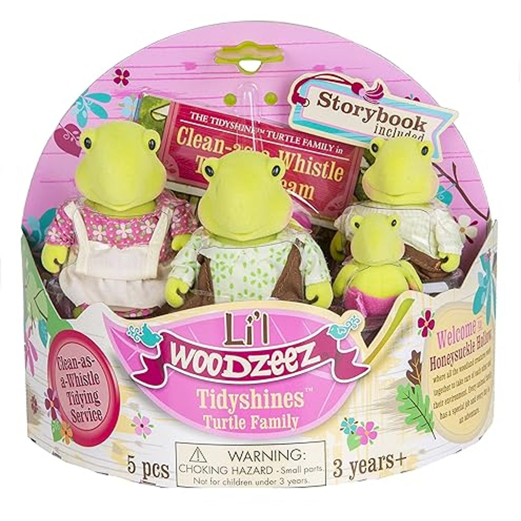 Li'L Woodzeez Tidyshine Turtles Family & Storybook Set