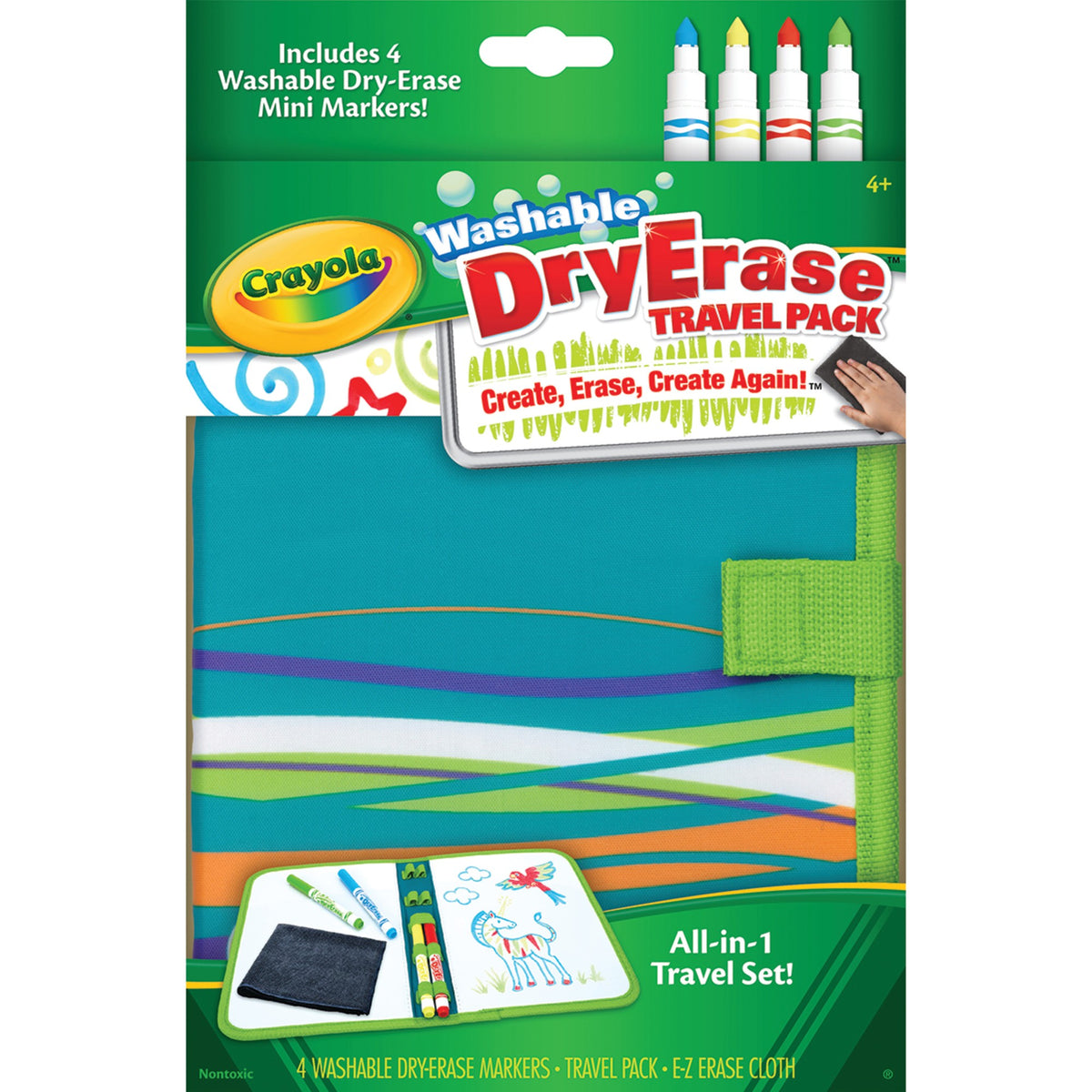 Crayola Washable Dry Erase Travel Pack, 1 Pack, Ages 4-7