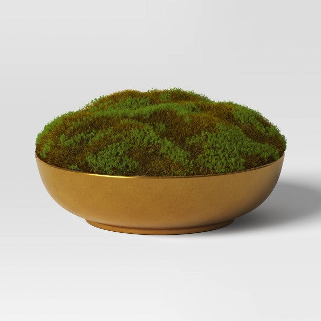 Threshold Moss in Gold Bowl - Faux Floral Ceramic Decor