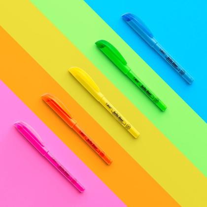 BIC Brite Liner Highlighter, 23 oz, Assorted Colors, 5 Count