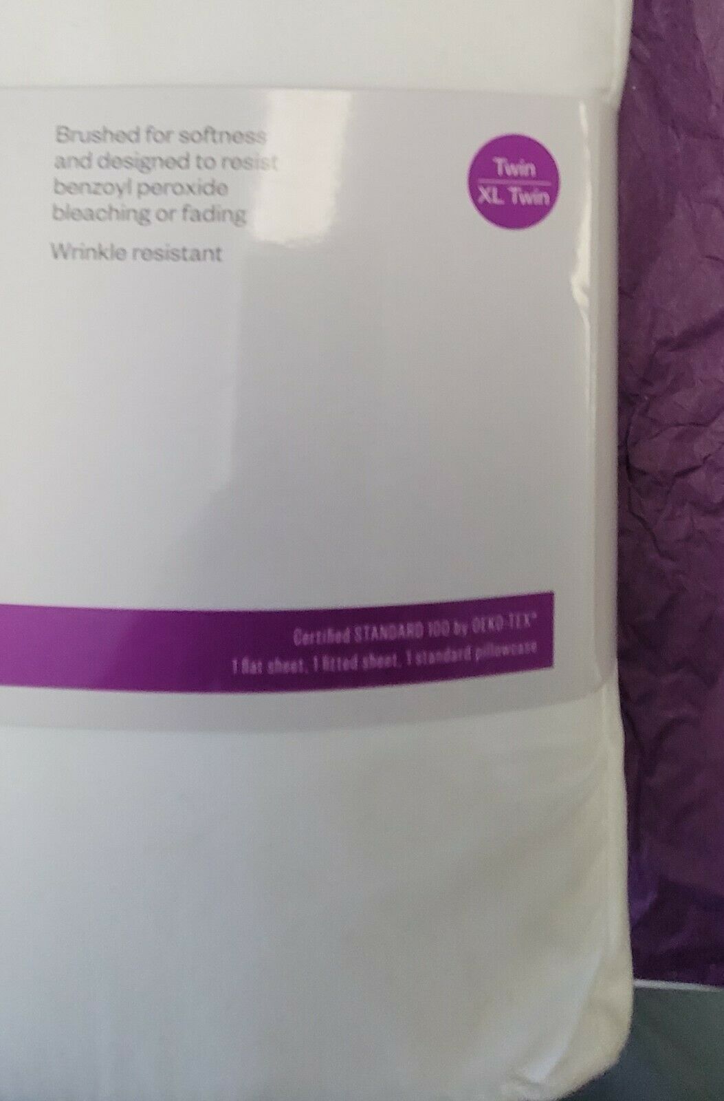 Room Essentials Twin/Twin XL Microfiber Sheet Set White - packaging a little damaged