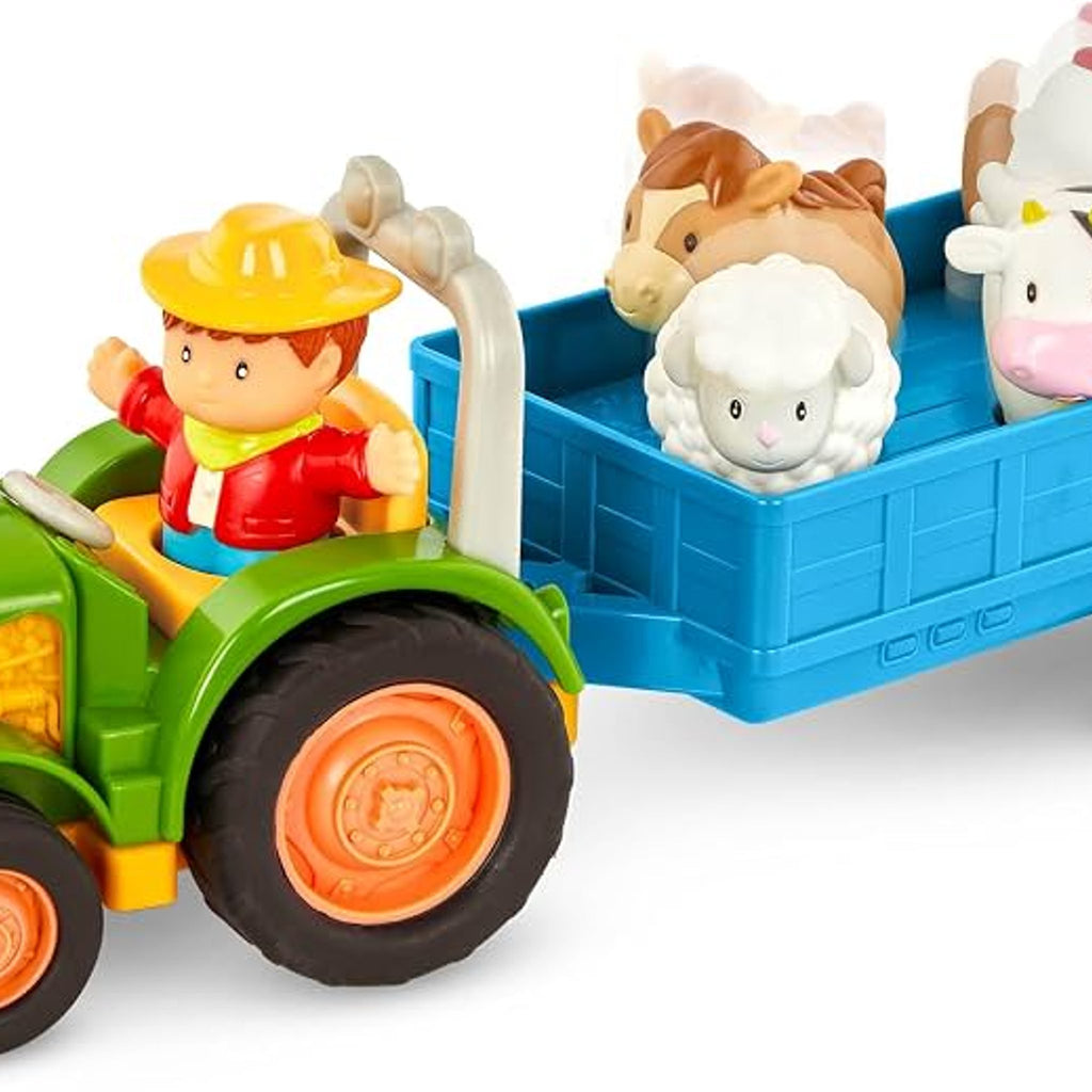 Battat Farming Fun Tractor, Lights and Sounds - includes farmer and animals!