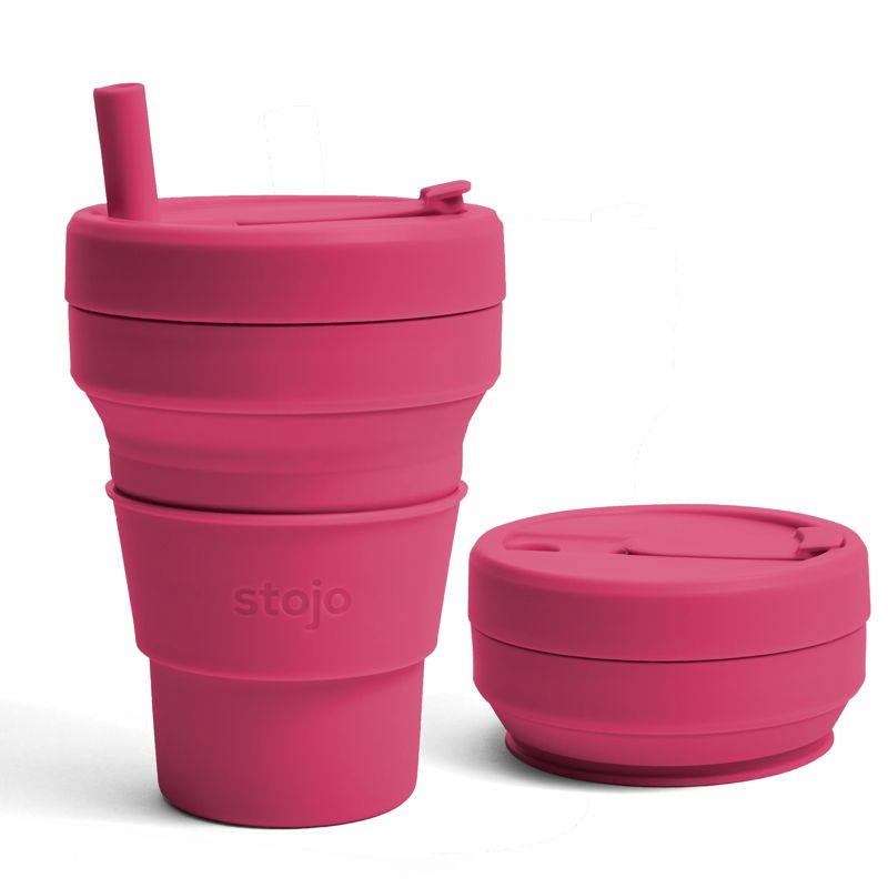 Stojo Biggie Collapsible 16 Oz Travel Mug Peony