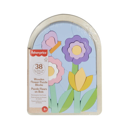 Fisher price Wooden Flower Puzzle Blocks, 38 Pieces