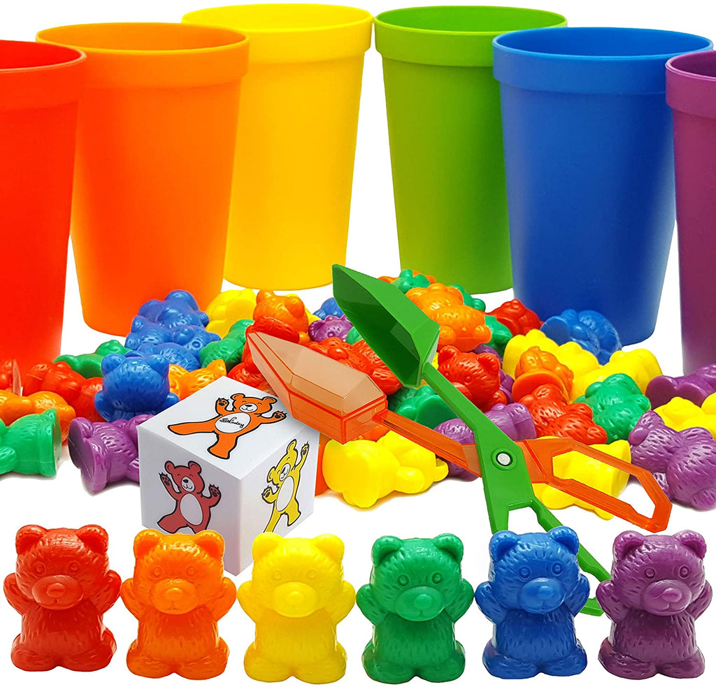 Skoolzy Counting, Colors and Separating Bears and Stacking Cups 70 Pcs