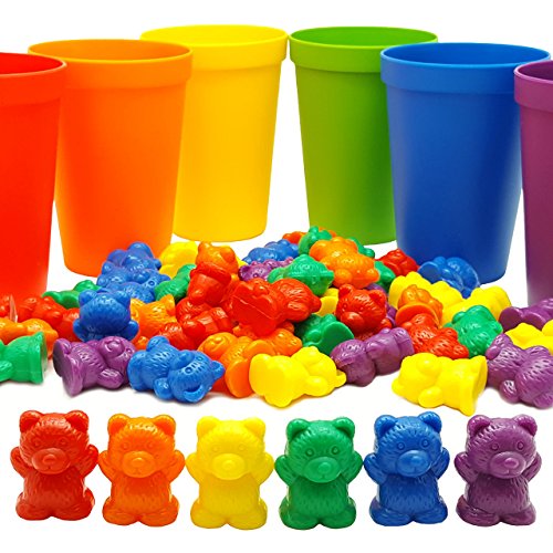 Skoolzy Counting, Colors and Separating Bears and Stacking Cups 70 Pcs