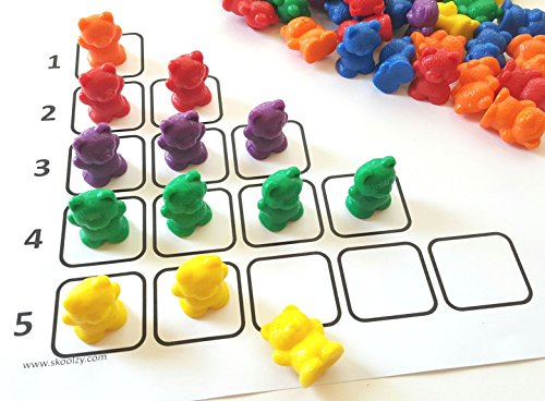 Skoolzy Counting, Colors and Separating Bears and Stacking Cups 70 Pcs