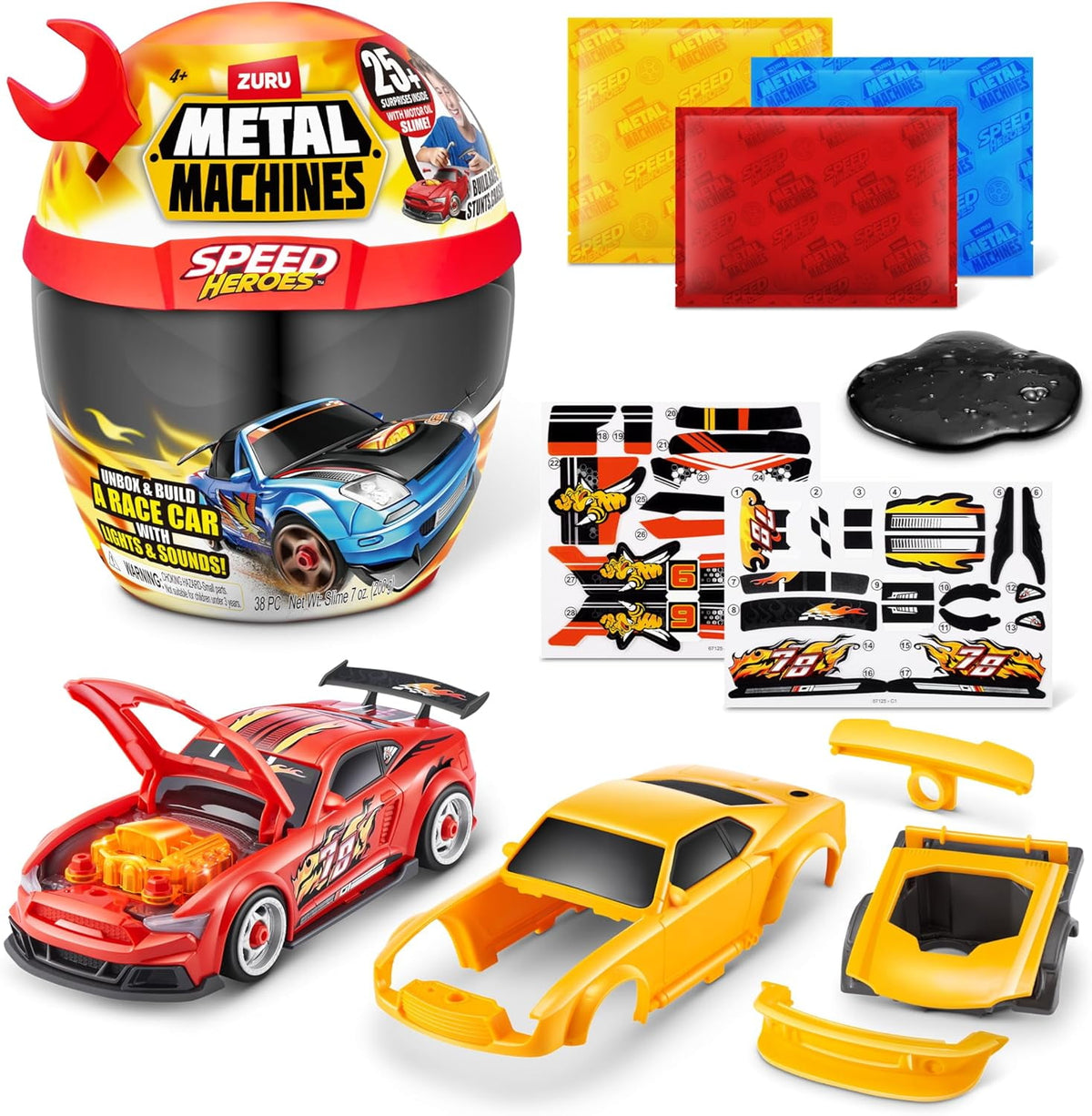 Zuru Metal Machines Speed Heroes Red Build Your Own Car