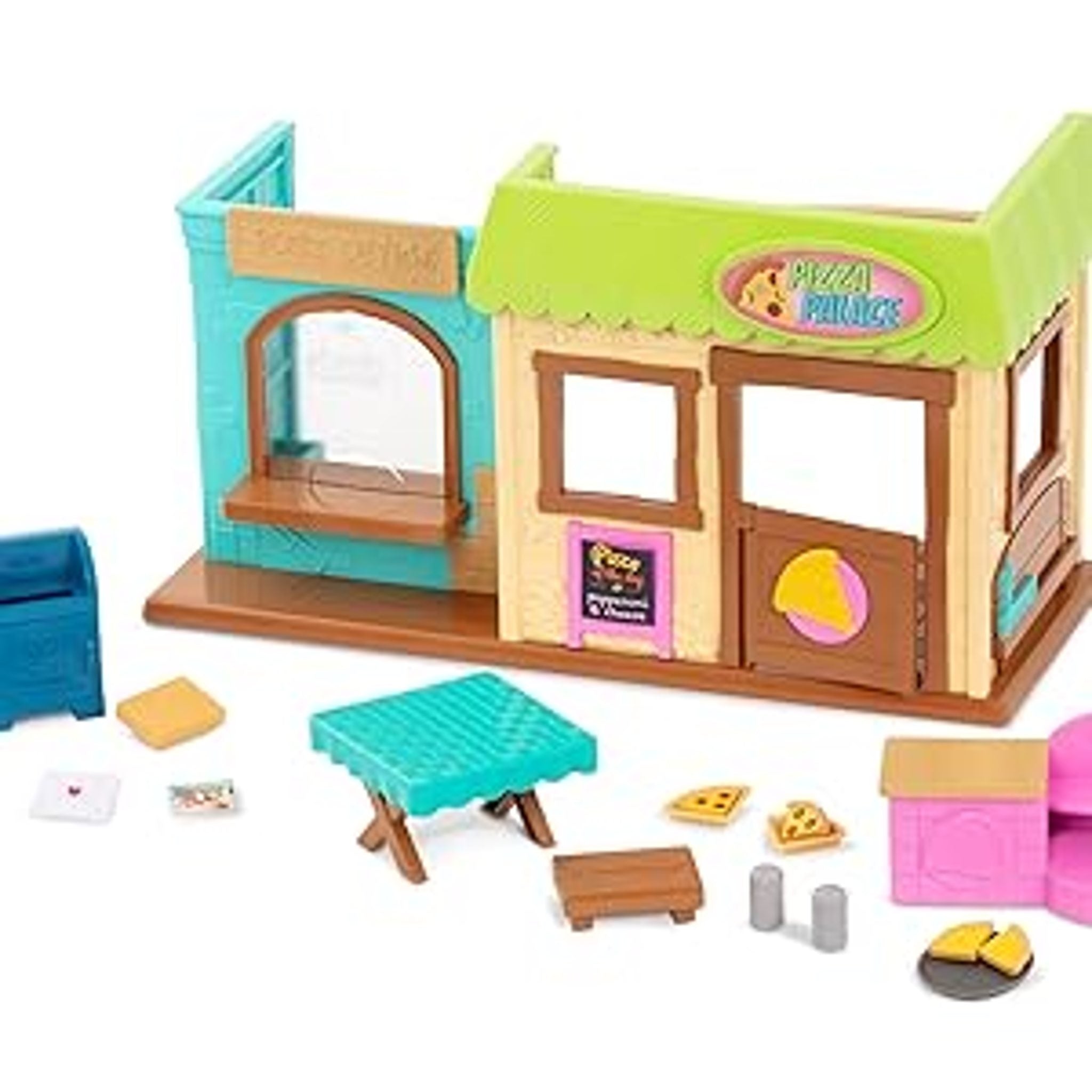 Li'L Woodzeez Post' N Pizza Shop 18-Pcs Dollhouse Playset