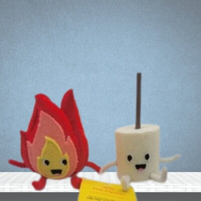 Sun Squad Felt Fire and Marshmallow Duo Summer Figurines
