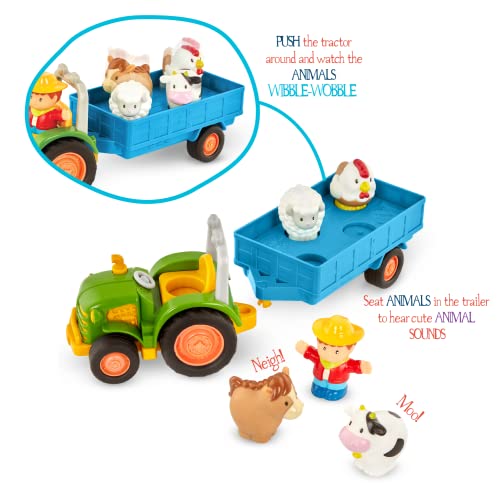 Battat Farming Fun Tractor, Lights and Sounds - includes farmer and animals!