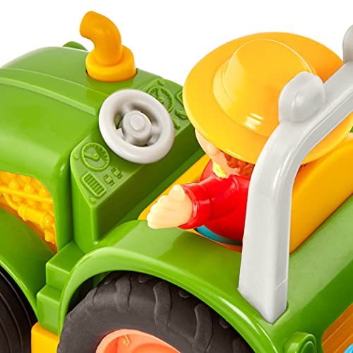 Battat Farming Fun Tractor, Lights and Sounds - includes farmer and animals!