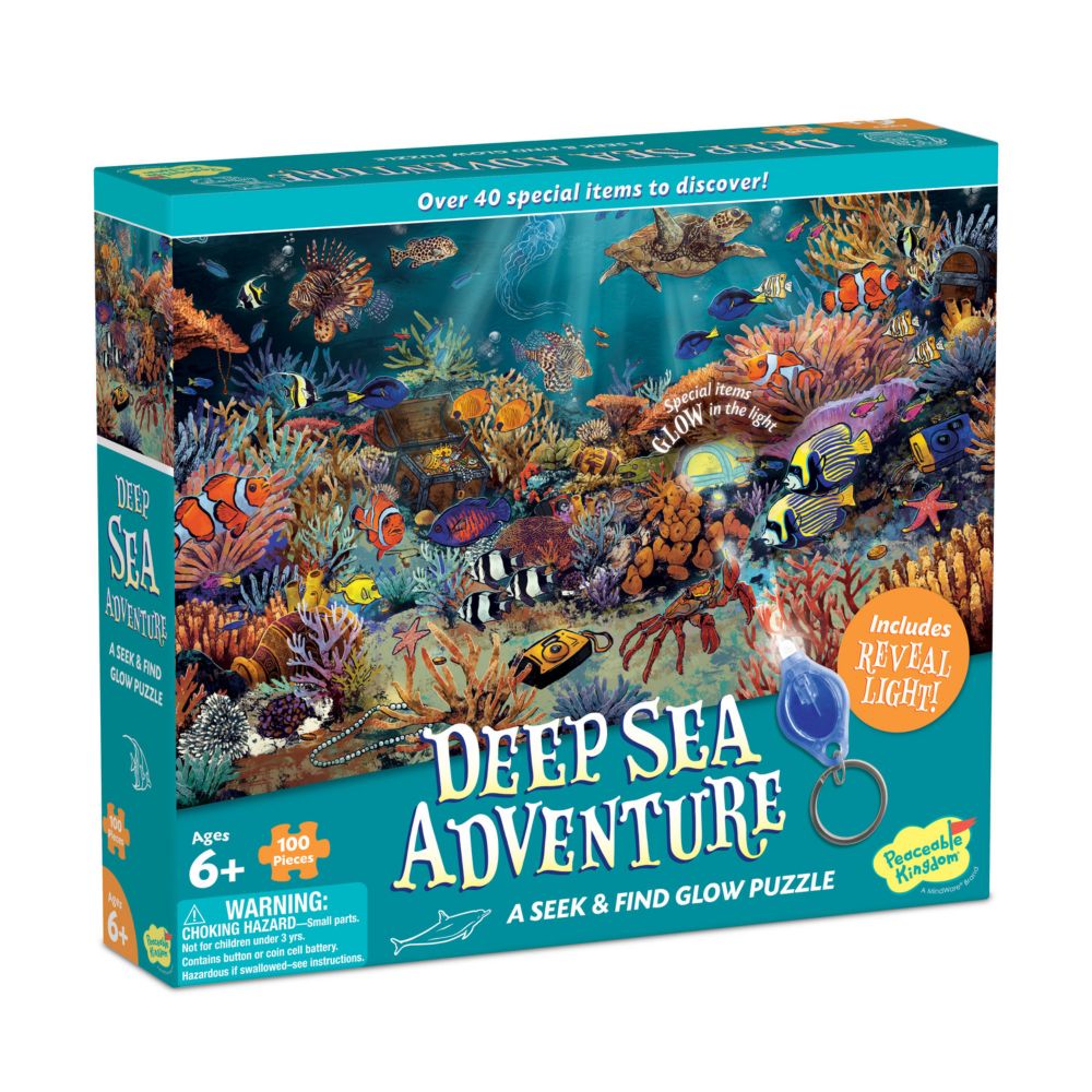 Peaceful Kingdom Seek and Find Glow Puzzle - Deep Sea Adventure