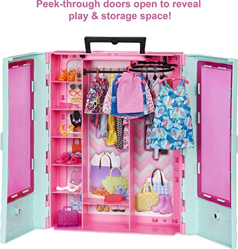 Barbie Closet Playset with 3 Outfits & Styling Accessories