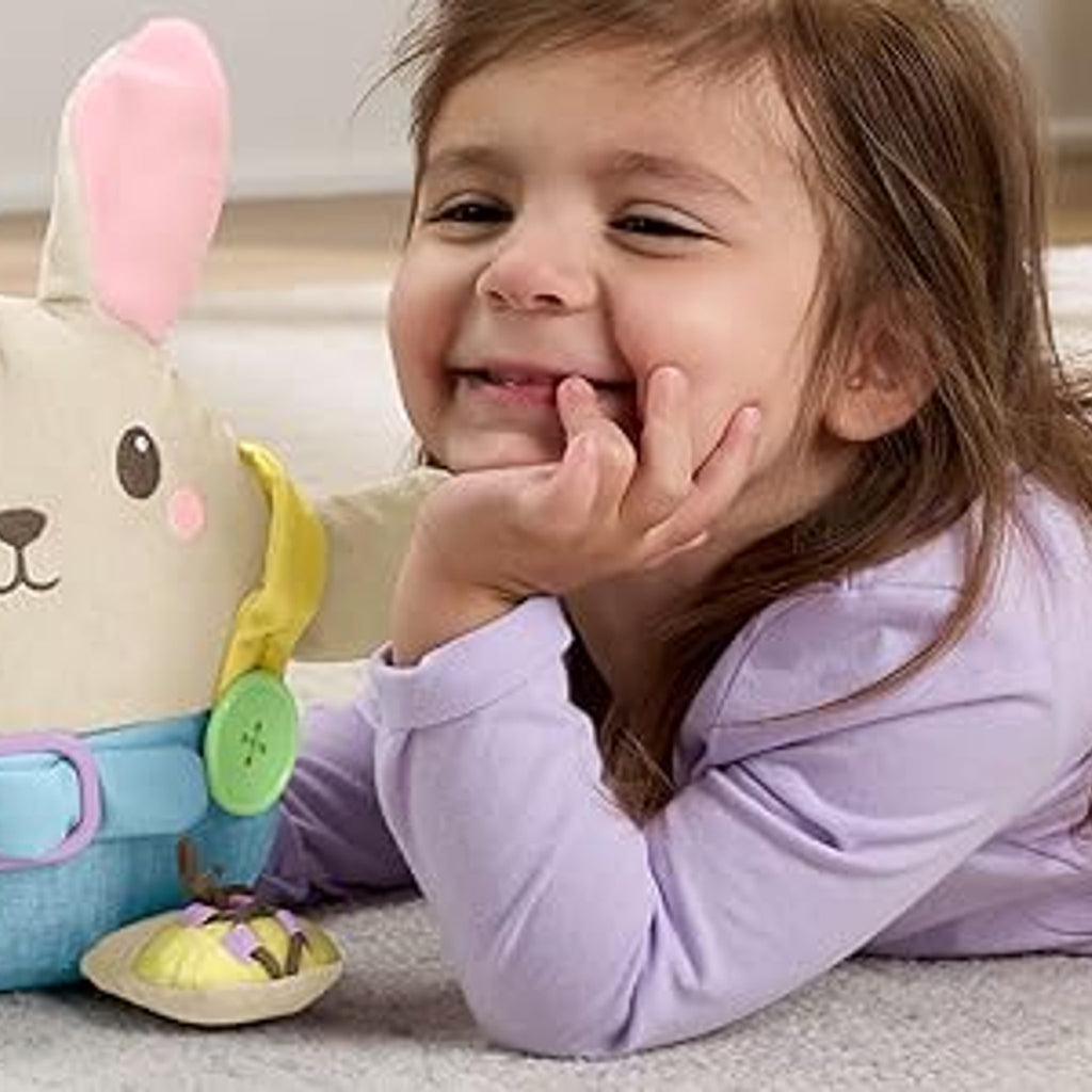 Fisher-Price Learn to Dress Bunny Plush for Toddlers