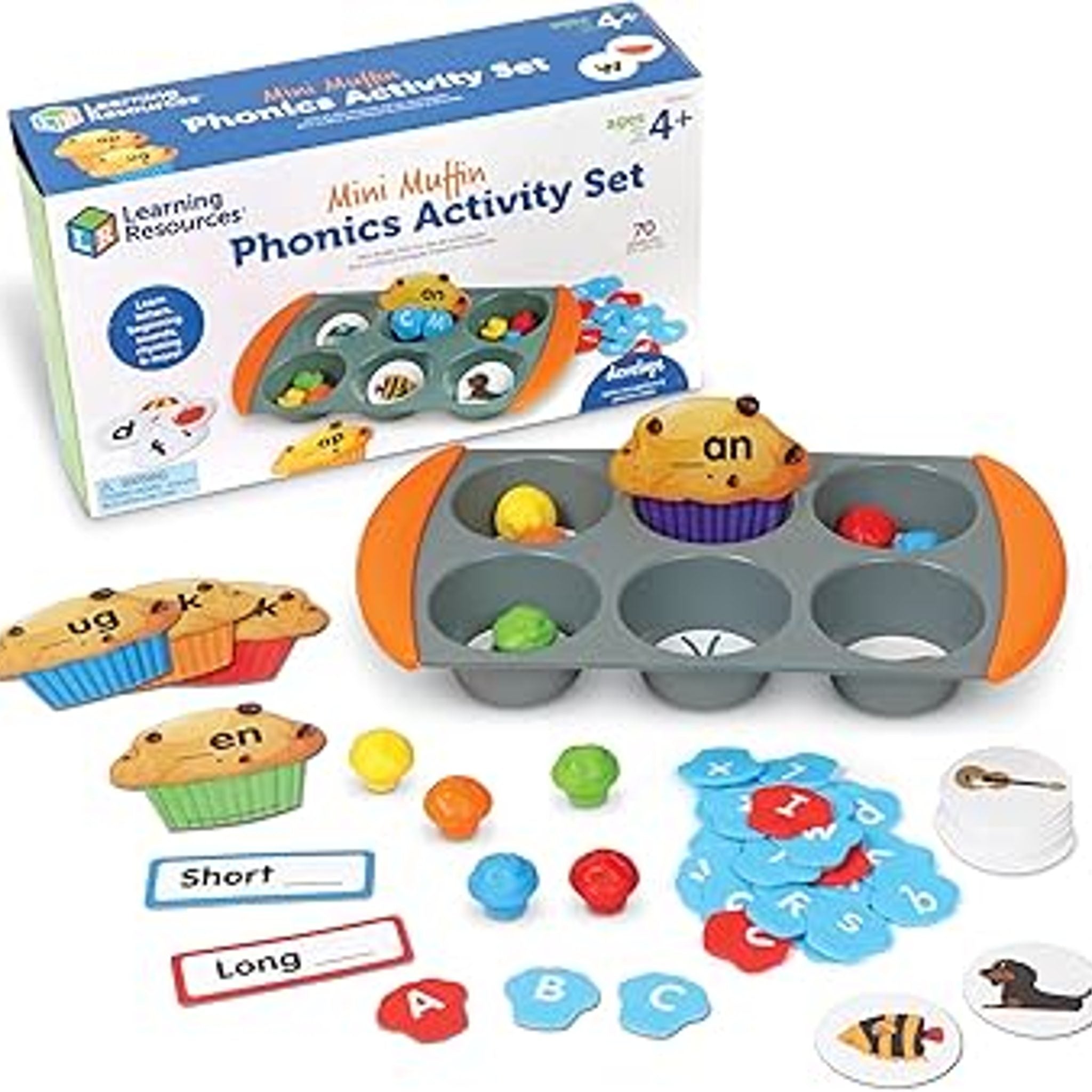 Learning Resources Mini Muffin Phonics Set, 70 Pieces, Ages 4+
