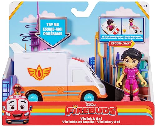 DC Comics Disney Firebuds Violet & Axl Ambulance Toy 2.85x7.64x3.3