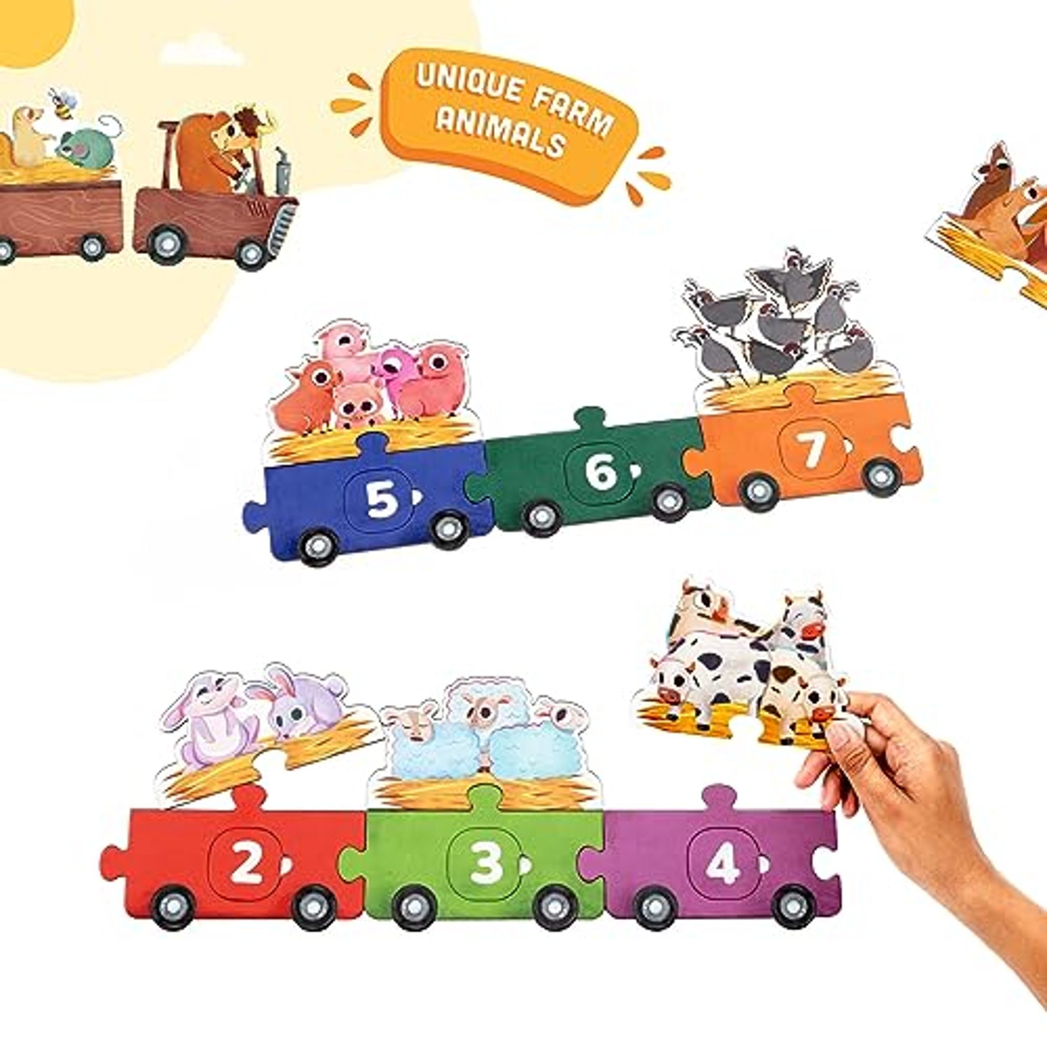 LoveDabble 123 Ride with Animals: Three-Way Puzzle Magic Count