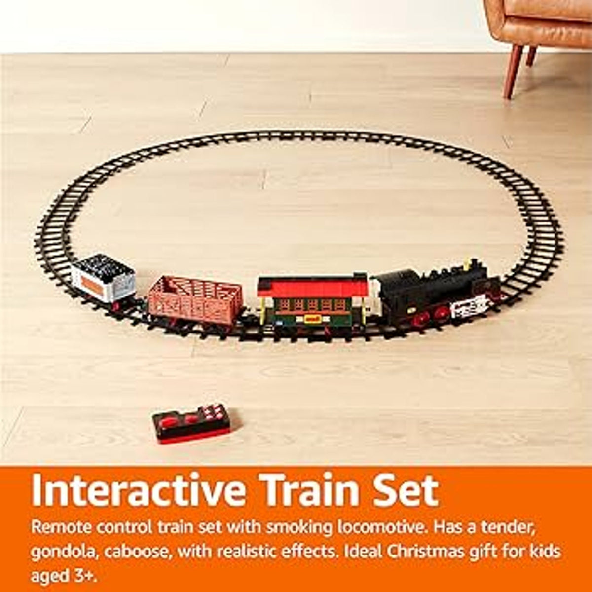 Amazon Basics Steam Engine Train Set - Remote Control