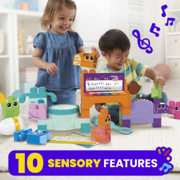 MEGA blocks Musical Farm Band Sensory Toy for Toddler, 45 Pieces