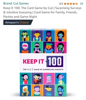Cut-Games Keep It 100: Adult Party Social Intelligence Game