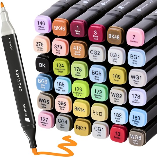 Dual Tip Alcohol Marker Set - 100 markers - includes carry case