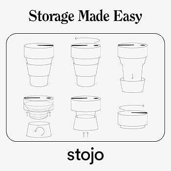Stojo Collapsible 16oz Travel Cup in grey